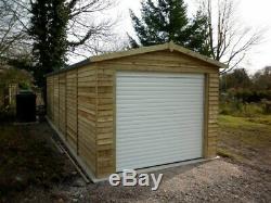 14x12 Heavy Duty Digby Remote Door Wooden Garage Timber Workshop Garden Shed
