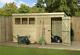 14x7 Garden Shed Shiplap Pent Tanalised Windows Pressure Treated Door Right
