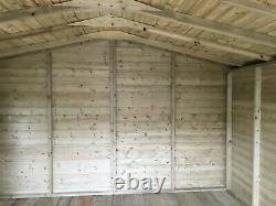 14x8'Lydian Summerhouse' Heavy Duty Tanalised Wooden Garden Shed/Summerhouse