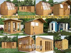 14x8 Pent Wooden Garden Shed Tongue&Groove Shiplap Cladding Central Double Doors
