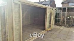 14x8 Summerhouse Reverse Apex Contemporary Shed Garden Office Tanalise Log Cabin