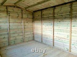 14x8 summerhouse garden room shed workshop log cabin combi shed man cave apex