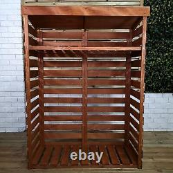 156cm x 117cm Large Wooden Outdoor Garden Patio Log Store Shed with Shelf