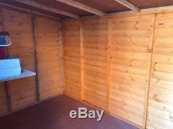 15 x 8 FT LARGE APEX TONGUE & GROOVE HEAVY DUTY WOODEN GARDEN SHED WORKSHOP