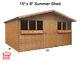 15ft X 8ft Garden Shed Summer House With +1ft Overhang High Quality Wood Timber