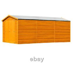 15x10 WOODEN SHED DOUBLE DOOR APEX ROOF WINDOWLESS GARDEN WORKSHOP BUILDING 15ft