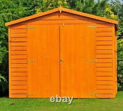 15x10 WOODEN SHED DOUBLE DOOR APEX ROOF WINDOWLESS GARDEN WORKSHOP BUILDING 15ft