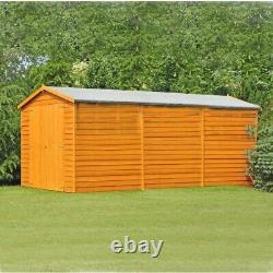 15x10 WOODEN SHED DOUBLE DOOR APEX ROOF WINDOWLESS GARDEN WORKSHOP BUILDING 15ft