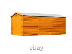 15x10 WOODEN SHED DOUBLE DOOR APEX ROOF WINDOWLESS GARDEN WORKSHOP BUILDING 15ft