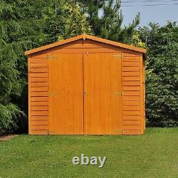 15x10 WOODEN SHED DOUBLE DOOR APEX ROOF WINDOWLESS GARDEN WORKSHOP BUILDING 15ft