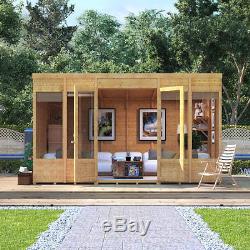 16 x 8 Modern T&G Pent Summer House Windowed Garden Outdoor Living Space Shed