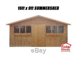 16ft X 8ft Garden Shed/summer House With +1ft Overhang High Quality Timber