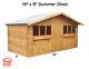 16ft X 9ft Garden Shed Summer House With+1ft Overhang High Quality Wooden Timber