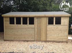 16x10 Heavy Duty'Emily' Tanalised Apex Wooden Garden Shed, Sheds, Workshop