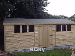 16x10 Heavy Duty'Isabella' Tanalised Apex Wooden Garden Shed, Sheds, Workshop