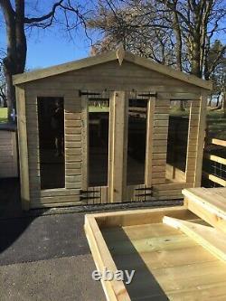 16x10'Melrose Summerhouse' Heavy Duty Wooden Tanalised Garden Shed/Workshop