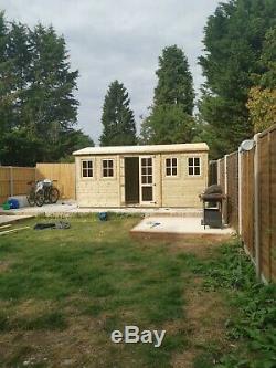 16x10 Summerhouse, Tanalised, Shed, Garden, Free Install, Loglap, Georgian