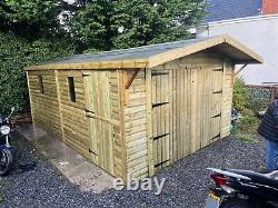 16x10'Swindon Garage' Heavy Duty Wooden Garden Shed/Workshop/Garage