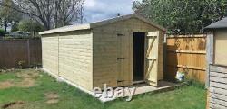 16x10'Whitefield Shed' Heavy Duty Wooden Garden Shed/Workshop/Garage Tanalised