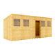 16x6 Pent Wooden Garden Shed T&G Shiplap Cladding Central Double Doors 16ftx6ft