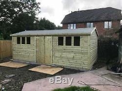 16x8'Drummond' Garden Shed/Workshop/Garage. Bespoke-Heavy Duty-Wooden-Tanalised