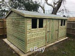 16x8'Drummond' Garden Shed/Workshop/Garage. Bespoke-Heavy Duty-Wooden-Tanalised