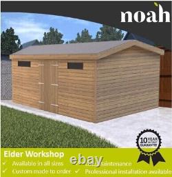 16x8'Elder Workshop' Heavy Duty Wooden Garden Shed/Workshop/Garage