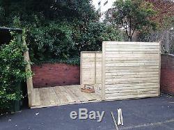 16x8 Flat Roof Shed Wide Door Wooden Garden House For Small Garden Office/Garage