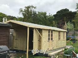 16x8'Georgia' Heavy Duty Tanalised Wooden Garden Shed/Summerhouse/Office
