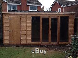 16x8 MODERN SUMMER HOUSE AND STORAGE SHED (WOODEN SHED) (GARDEN SHED)
