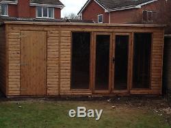 16x8 MODERN SUMMER HOUSE AND STORAGE SHED (WOODEN SHED) (GARDEN SHED)