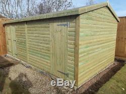 16x8'Whitefield' Wooden Garden Shed/Workshop/Garage Heavy Duty Tanalised