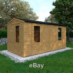 16x8 Wooden Garden Shed Premium Heavy Duty T&G Shiplap Workshop Outdoor Storage