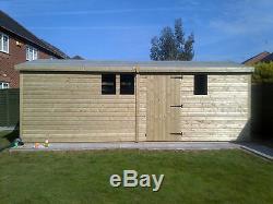 18 X 12 Large Shed Workshop Gable Roof Garden Summer House Shed 3 Fix Windows