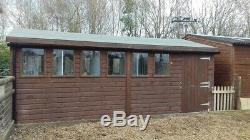 18 ft x 12 ft timber wooden garden room, workshop, store, shed, cabin