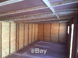18 x 10 FT LARGE GARDEN TONGUE & GROOVE HEAVY DUTY WOODEN STORAGE SHED WORKSHOP
