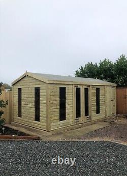 18x10'Chesterfield Summer Shed' Heavy Duty Tanalised Garden Shed/Workshop