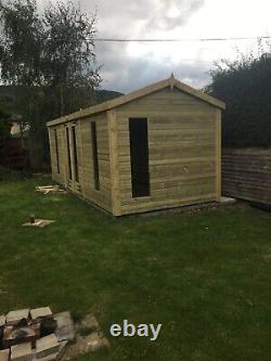 18x10'Chesterfield Summer Shed' Heavy Duty Tanalised Garden Shed/Workshop