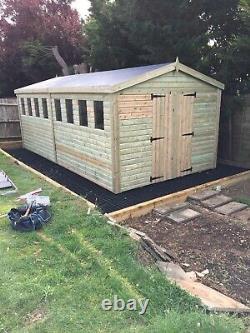 18x10'Willow Workshop' Wooden Garden Shed/Workshop/Garage Heavy Duty Tanalised