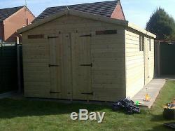 18x12ft Large Wooden Garden Shed 19mm Heavy Duty Summer House Office For Sale