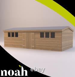 18x8'Drummond' Heavy Duty Wooden Loglap Shed/Workshop/Garage Tanalised Bespoke