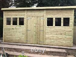 18x8'Drummond' Heavy Duty Wooden Loglap Shed/Workshop/Garage Tanalised Bespoke