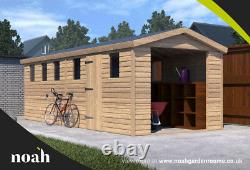 18x8'Hampstead Garage' Heavy Duty Wooden Garden Shed/Workshop/Garage