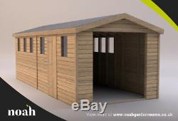 18x8'Hamstead Garage' Heavy Duty Wooden Garden Shed/Workshop/Garage
