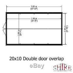 20x10 GARDEN SHED APEX ROOF FLOOR DOOR TIMBER WINDOW WOOD TOOL LARGE STORE DIP