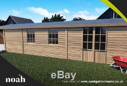 20x10'Oxford Garage' Heavy Duty Wooden Garden Shed/Workshop/Garage