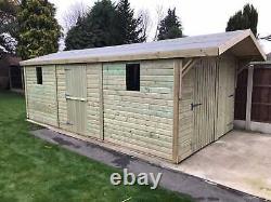 20x10'Swindon Garage' Heavy Duty Wooden Garden Shed/Workshop/Garage D&F