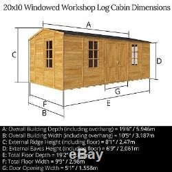 20x10 Wooden Garden Shed Premium Heavy Duty 16MM T&G Shiplap Cladding Workshop