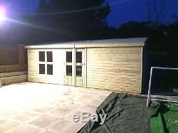 20x10' Wooden Garden Sheds Ultimate Tantalised Summerhouse/Office 4' Double Door