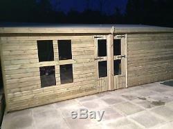 20x10' Wooden Garden Sheds Ultimate Tantalised Summerhouse/Office 4' Double Door
